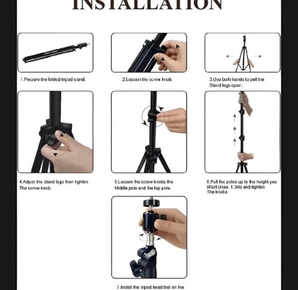 LED Ring Light with Metal Tripod Stand & Mobile Holder - Multicolor Lighting - 3 Pcs - Image 3