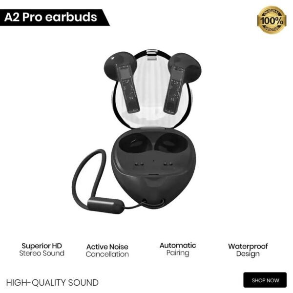 Amgras A2 Pro Wireless Earbuds – Premium Noise-Cancelling Bluetooth Earphones