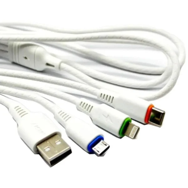 Premium 3 in 1 Fast Charging Cable | High-Speed USB Data Cable with Type-C, Micro & Lightning Connectors (3.4A Output) - Image 5