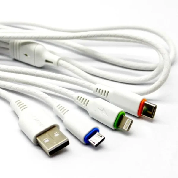 Premium 3 in 1 Fast Charging Cable | High-Speed USB Data Cable with Type-C, Micro & Lightning Connectors (3.4A Output) - Image 6