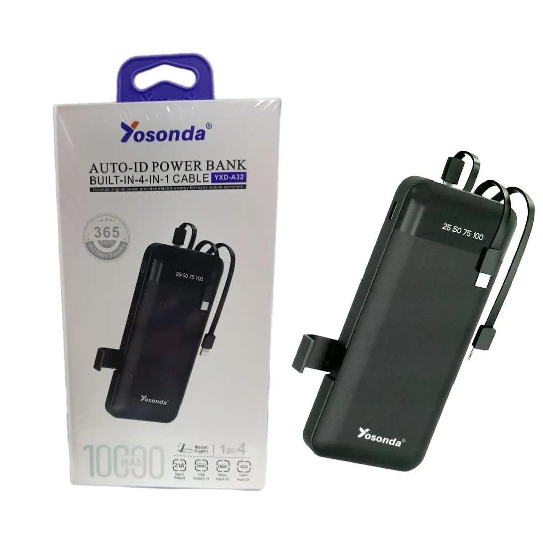 Compact Power Bank 10000mAh 3 Devices – Portable USB-C Power Bank in Black