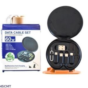 Multifunctional 60W Fast Charging Data Cable Set – All-in-One USB Cable Kit for Android & iPhone