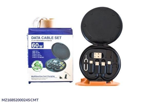 Multifunctional 60W Fast Charging Data Cable Set – All-in-One USB Cable Kit for Android & iPhone