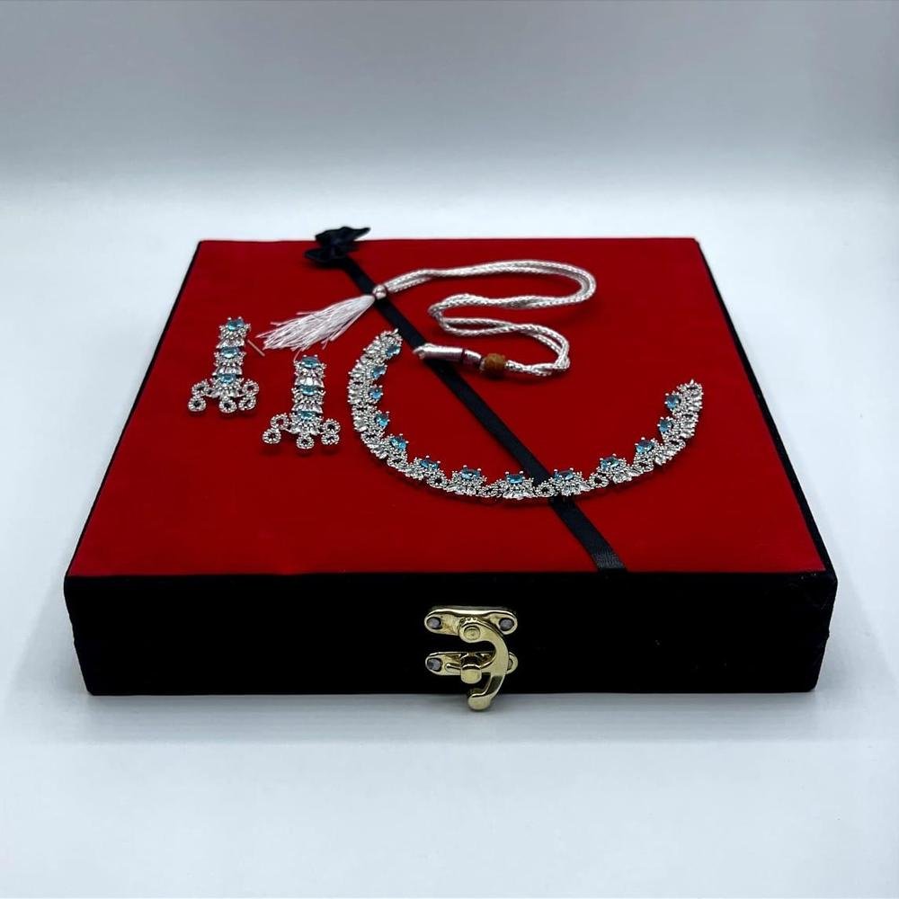 Elegant Silver Plated Necklace Set beast in pakistan - Image 2