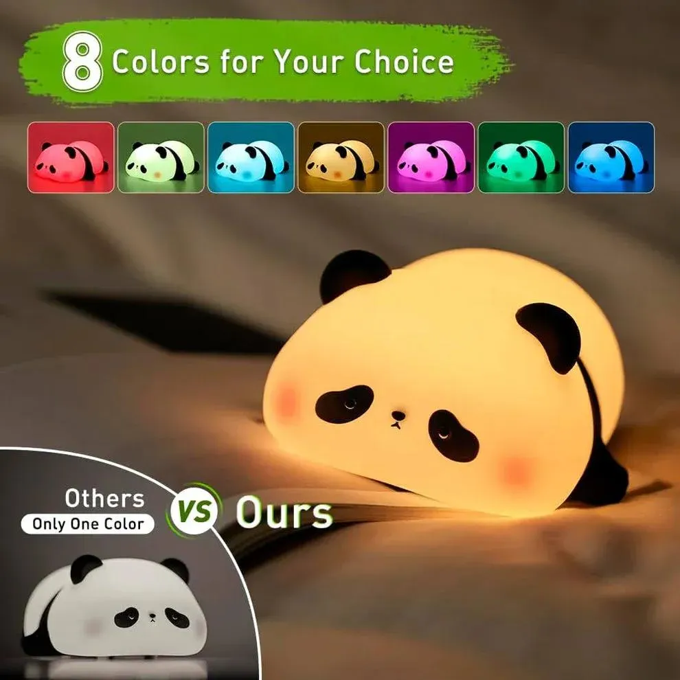 Panda LED Night Lamp 8 Colors Rechargeable USB Light